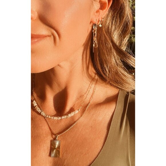 GORGEOUS Jewelry Set Citrine Beaded Necklace & Citrine Threader Earrings - Picture 14 of 15